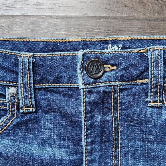 Casual Boho Retro Y2k Festival Wrangler Denim Skirt Size 5 Mid Rise - Picture 3 of 7